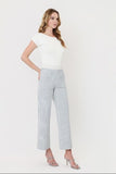 Striped Wide Leg Cropped Jeans