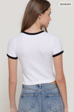 Embroidered Ringer Tee