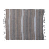 Woven Recycled Cotton Blend Throw W Fringe