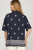Printed Button Front Shirt