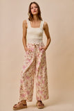 Wide Leg Cotton Floral Pants