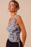 Two Tone Floral Tank Top