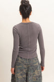 Pigment Dyed Henley Top