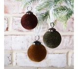 Green, Rust, Brown Velvet Ornament