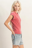 Mineral Washed Short Sleeve Top