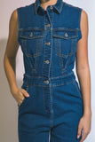 Denim Sleeveless Jumpsuit