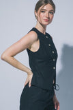 Front Slit Linen Vest