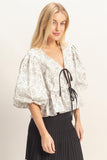 Puff Sleeve Peplum Top
