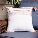 Honeycomb Weave Square Pillow With Tassel