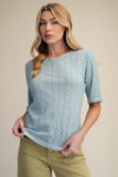 Ditsy Printed Ribbed Top