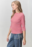 Striped Boatneck Top