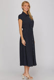 Striped Button Down Midi Dress