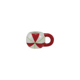 Ceramic Mug Shaped Toothpick Holder W Candy Stripes