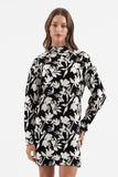 Floral Long Sleeve Sweater Dress