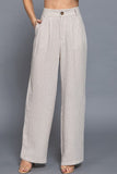 Striped Linen Effect Pants