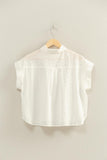 Eyelet Dolman Button Up Top