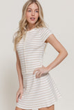Striped Button Front Knit Top
