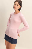 Ribbed Long Sleeve Knit Top
