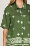 Printed Button Front Shirt