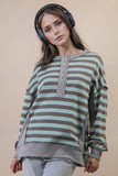 Oversized Striped Casual Knit Top