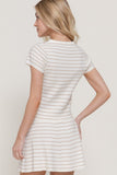 Striped Button Front Knit Top