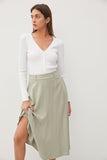 Linen Blend Midi Skirt