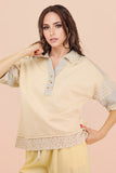 Oversized Half Button Knit Top