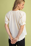 Textured Scallop Edged Blouse
