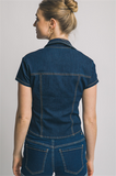 Denim Button Front Top