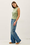 Garment Dyed Basic Cotton Blend Tank Top