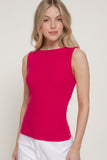 Ribbed Boat Neck Top