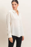 Button-Up Polka Dot Shirt