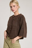 Wide Sleeve Button Front Knit Cardigan