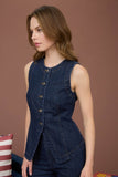Button Down Denim Vest