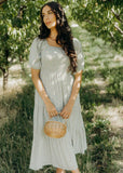 Smocked Tiered Midi Dress