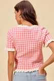 Gingham Ruffled Sweater