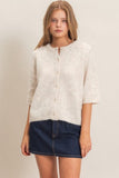Short Sleeve Button-Up Cardigan
