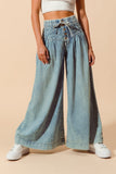 Wide Leg Drawstring Jeans