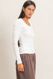 Pigment Dyed Scoop Neck Top