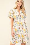 Puff Sleeve Mini Dress