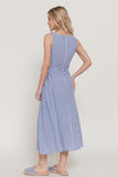Sleeveless Striped Linen Effect Dress
