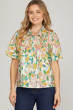 Short Sleeve Half Placket Collar To