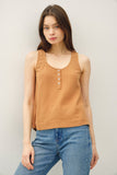 Cotton Gauze Henley Tank