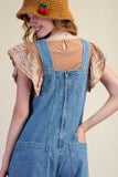 Washed Denim Overalls