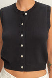 Button Up Sleeveless Cardigan