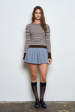 Striped Long Sleeve Boat Neck Sweater