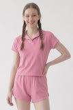 Mineral Washed Cotton Jersey Collared Tee