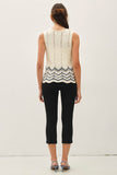 Sleeveless Chevron Knit Tank Top