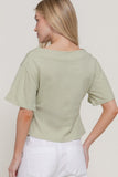 Short Sleeve Boat Neck Top