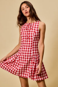 Gingham Fit and Flare Mini Dress